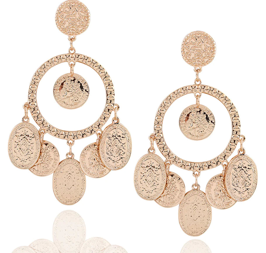 Glamour Gold Statement Earrings