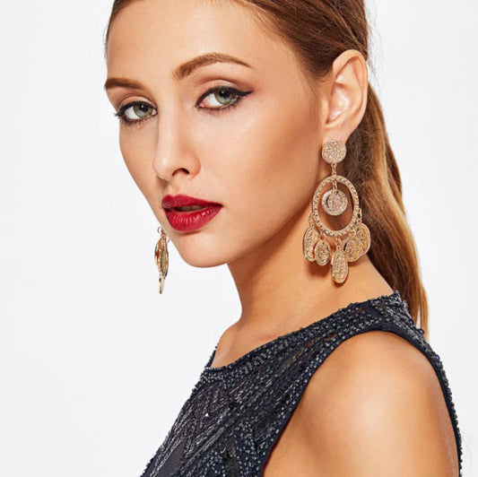 Glamour Gold Statement Earrings