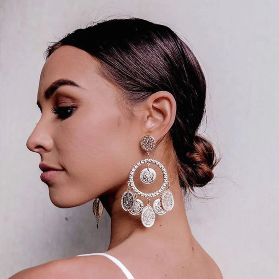 Glamour Gold Statement Earrings