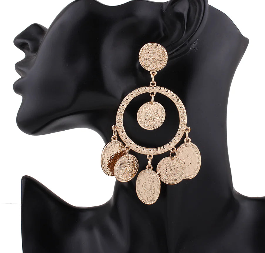 Glamour Gold Statement Earrings